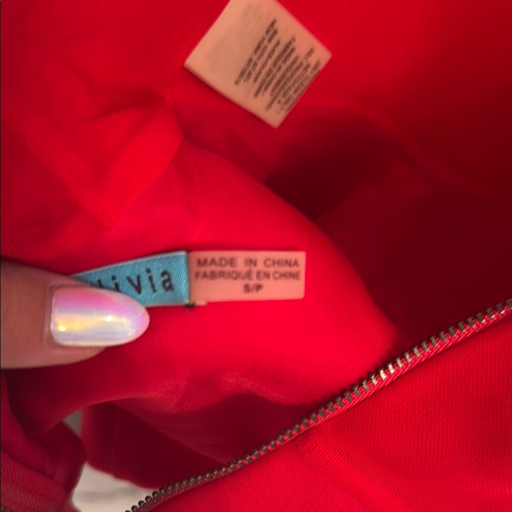 Alice + Olivia Red Long Sleeve Peplum Blouse - Picture 12 of 16